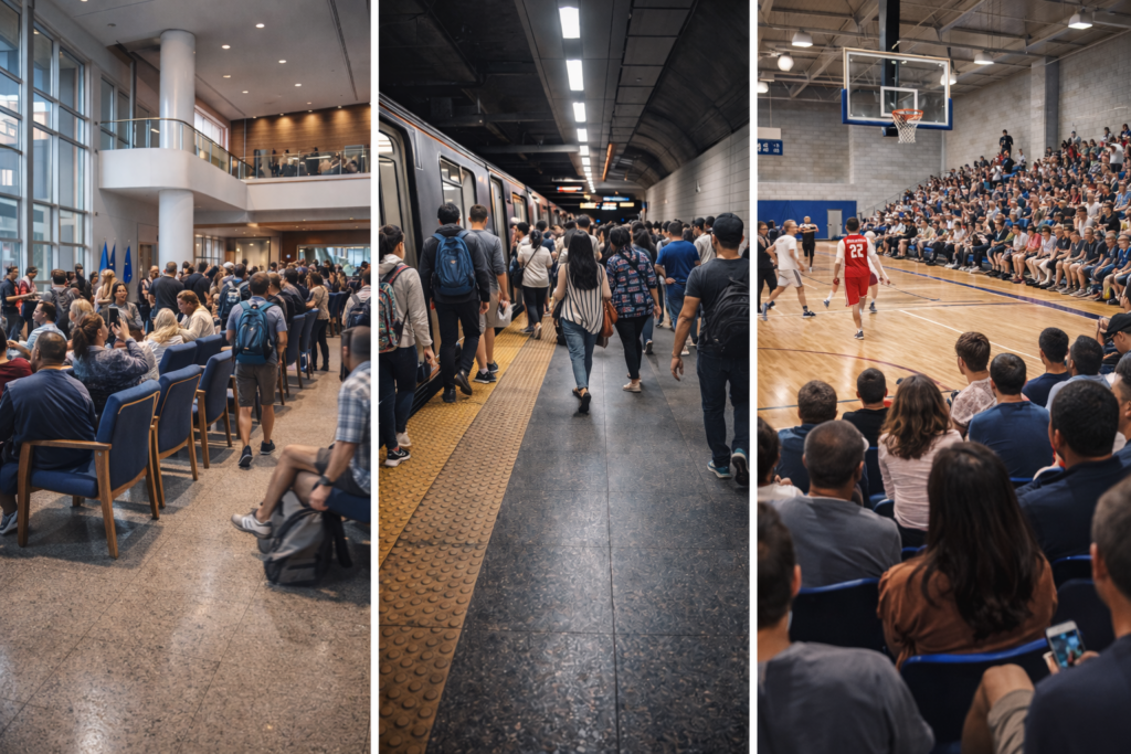 environnements très fréquentés